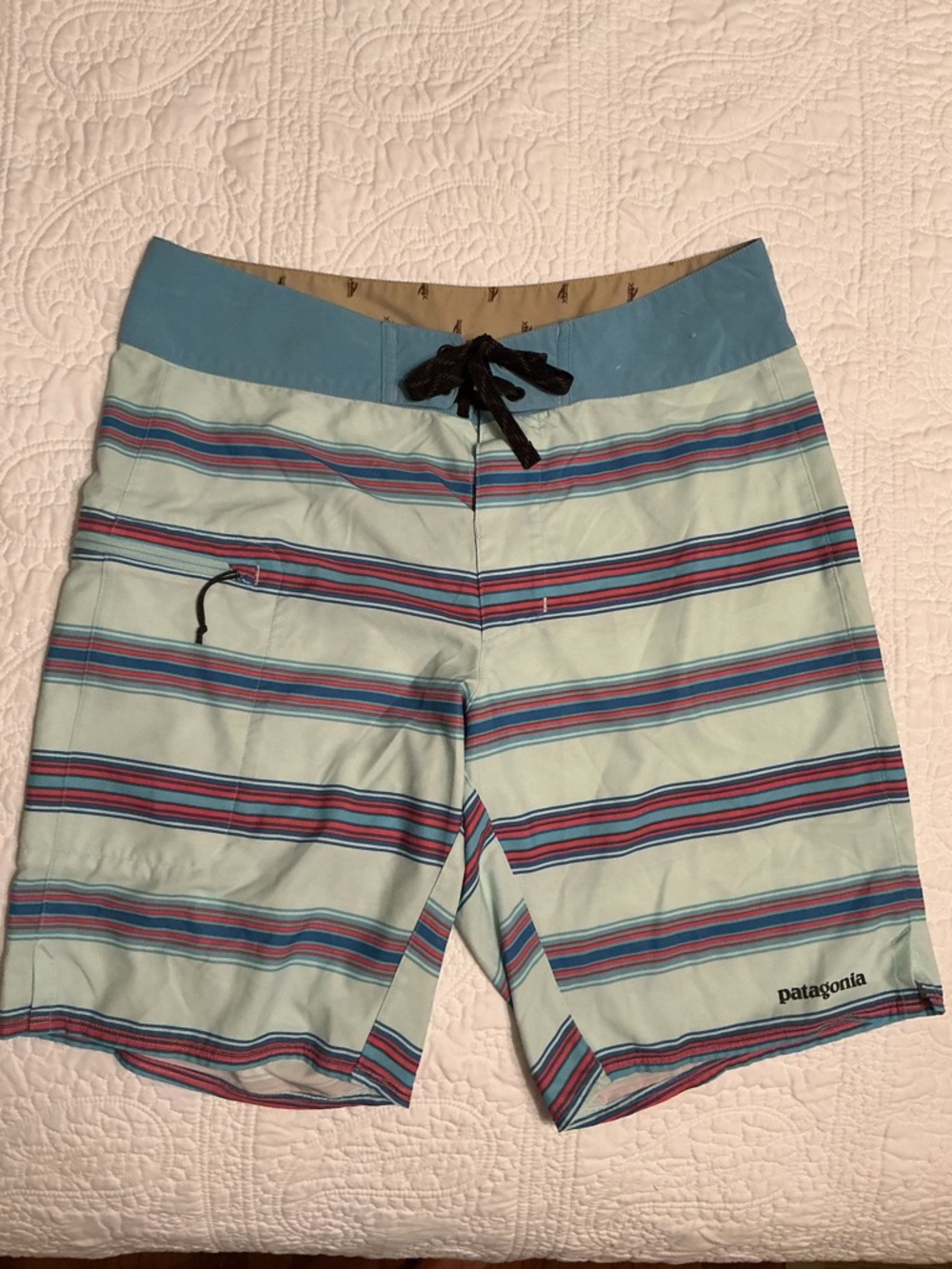 Patagonia Men’s Striped Board Shorts, Size 30